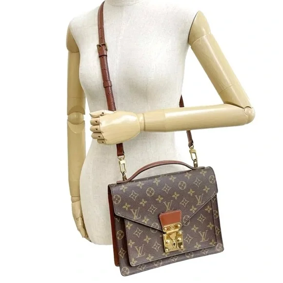 Authenticated Louis Vuitton Monceau Bag Handbag Tote Travel Bag Satchel Purse - Picture 2 of 16